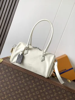 LV Shoulder Bags Lambskin Leather (Cream-Brown) 17X12X28CM F20202608071286