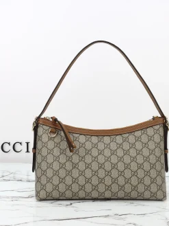 GUCCI Shoulder Bags Leather (Brown-Beige) 30X19X11CM D00202608060359
