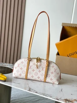 LV Shoulder Bags Leather (Off-White-Pink) 29X14X8CM F20202608070118