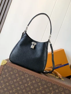 LV Shoulder Bags Mahina Calfskin (Black-Silver) 25X20X6CM E80202608071095