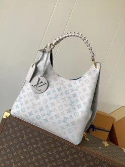 LV Shoulder Bags Mahina Ys Leather (White-Blue) 40X17X35 H00202608071509