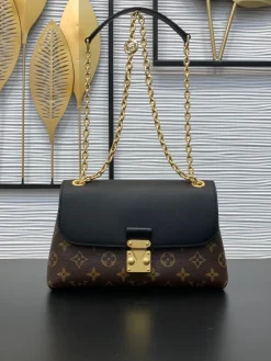 LV Shoulder Bags Monogram Canvas (Black-Brown) 24X15X9CM E50202608070782