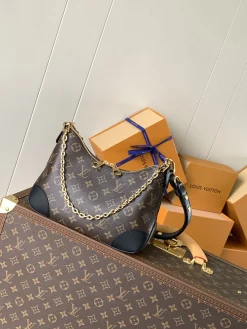 LV Shoulder Bags Monogram Canvas (Brown-Black) 27X16X10CM D80202608071149