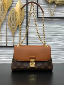 LV Shoulder Bags Monogram Canvas (Brown-Tan) 24X15X9CM E50202608070781