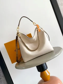 LV Shoulder Bags Monogram Canvas (Cream-Gold) 26X10X30 CM G80202608071477