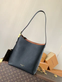 LV Shoulder Bags Smooth Calfskin (Black-Brown) 24X28X16CM F50202608071247