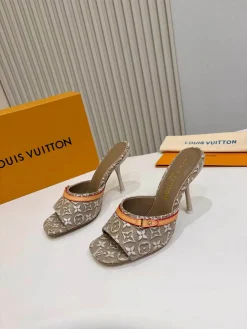 LV Slides Printed Fabric & Lambskin EU35-42 B60202608031571