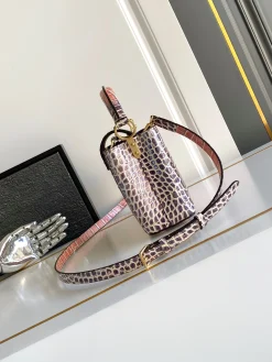 Alternative view of LV Top Handle Bags Amber Leather (Coral-Purple) 21X14X8CM A100202608072422