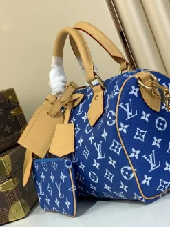 Alternative view of LV Top Handle Bags Calf Leather (Blue-Tan) 25X15X15CM H50202608070339