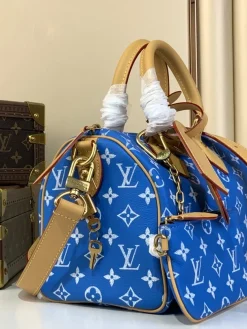 Alternative view of LV Top Handle Bags Calf Leather (Blue-Tan) 25X15X15CM H50202608070341