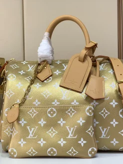 LV Top Handle Bags Calf Leather (Gold-Tan) 30X17X21 CM I00202608070349