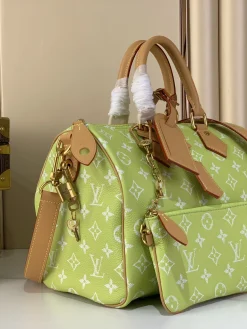 Alternative view of LV Top Handle Bags Calf Leather (Green-Tan) 30X17X21 CM I00202608070355