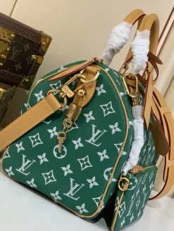 Alternative view of LV Top Handle Bags Calf Leather (Green-Tan) 30X17X21 CM I00202608070374
