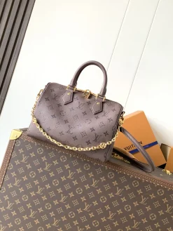 LV Top Handle Bags Calf Leather (Taupe-Gold) 18X13X25CM F80202608072073