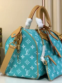 Alternative view of LV Top Handle Bags Calf Leather (Turquoise-Tan) 30X17X21 CM I00202608070376