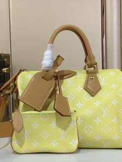 LV Top Handle Bags Calf Leather (Yellow-Tan) 25X15X15CM H50202608070334