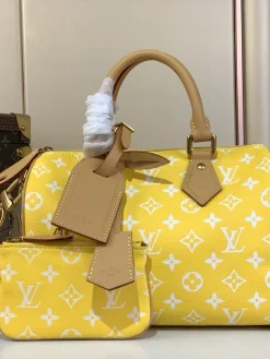 LV Top Handle Bags Calf Leather (Yellow-Tan) 25X15X15CM H50202608070342