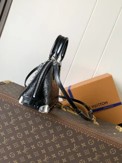 Alternative view of LV Top Handle Bags Calfskin Leather (Black-Silver) 19X11X22CM F80202608071520