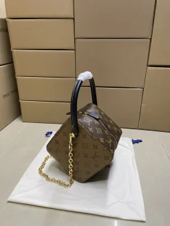 LV Top Handle Bags Calfskin Leather (Brown-Black) One Size D80202608071359