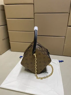 Alternative view of LV Top Handle Bags Calfskin Leather (Brown-Black) One Size D80202608071359