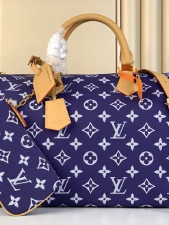 LV Top Handle Bags Calfskin Leather (Purple-Tan) 40X26X23 CM A080202608070402