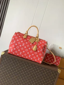 LV Top Handle Bags Calfskin Leather (Red-Tan) 26X23X40 CM A030202608071704