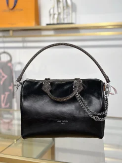 Alternative view of LV Top Handle Bags Canvas Leather (Black-Brown) 30X21X17CM A050202608071391