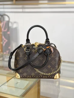 Alternative view of LV Top Handle Bags Canvas Leather (Brown-Black) 22X19X11CM H80202608072710