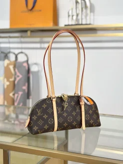 Alternative view of LV Top Handle Bags Canvas Leather (Brown-Tan) 29X14X8CM F50202608072010