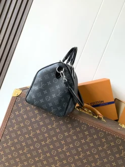 Alternative view of LV Top Handle Bags Coated Canvas (Black-Gold) 21X17X30 CM E80202608071037