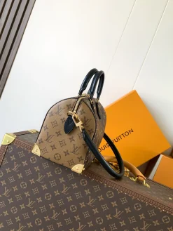 Alternative view of LV Top Handle Bags Coated Canvas (Brown-Black) 20x15x27 cm F00202608070099