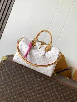 LV Top Handle Bags Coated Canvas (White-Tan) 21X17X30CM E80202608071727