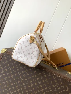 Alternative view of LV Top Handle Bags Coated Canvas (White-Tan) 21X17X30CM E80202608071727