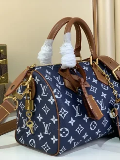 Alternative view of LV Top Handle Bags Cowhide Leather (Navy-Brown) 25X15X15CM H50202608070337