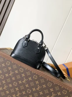 LV Top Handle Bags Epi Leather (Black-Silver) 12X8X18CM E00202608070595