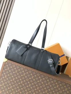 LV Top Handle Bags Leather (Black-Silver) 46X22X17CM G70202608070150