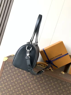 Alternative view of LV Top Handle Bags Leather (Black-Silver) 46X22X17CM G70202608070150