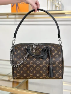 Alternative view of LV Top Handle Bags Leather (Brown-Black) 30X21X17CM H80202608070261