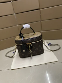 LV Top Handle Bags Leather (Brown-Black) One Size D80202608072765