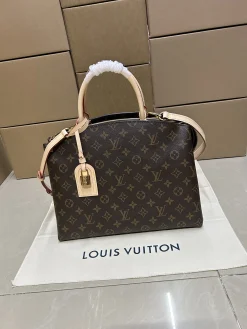 LV Top Handle Bags Leather (Brown-Tan) One Size E50202608072782