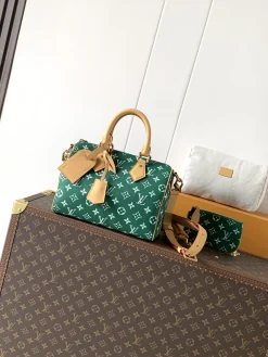 LV Top Handle Bags Leather (Green-White-Tan-Gold) 15X15X25CM H50202608071705