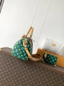 Alternative view of LV Top Handle Bags Leather (Green-White-Tan-Gold) 15X15X25CM H50202608071705
