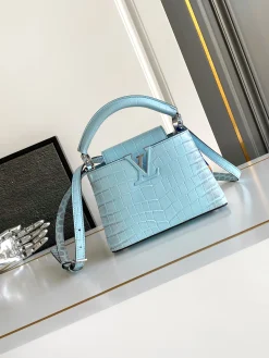 LV Top Handle Bags (Light Blue-Silver) 21X14X8CM A100202608072379