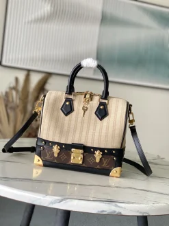 LV Top Handle Bags Monogram Canvas (Beige-Black) 24X22X12 CM I80202608070567