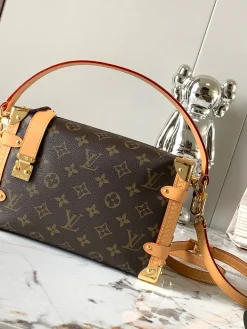 LV Top Handle Bags Monogram Canvas (Brown-Tan) 21X14X6CM I00202608072650