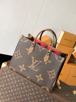 LV Top Handle Bags Monogram Canvas (Brown-Tan) 34X26X13CM D00202608071722
