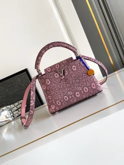 LV Top Handle Bags Monogram Canvas (Pink-Silver) 21X14X8CM A100202608072321