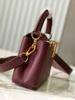 Alternative view of LV Top Handle Bags Taurillon Leather (Burgundy-Gold) 21X14X8CM A000202608072304