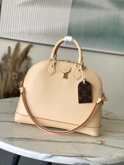 LV Top Handle Bags VVN Leather (Beige-Red) 25X16X32 CM I50202608072206