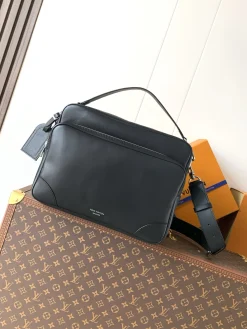 LV Totes Bags Calf Leather (Black-Silver) 37X26X19CM H20202608070152